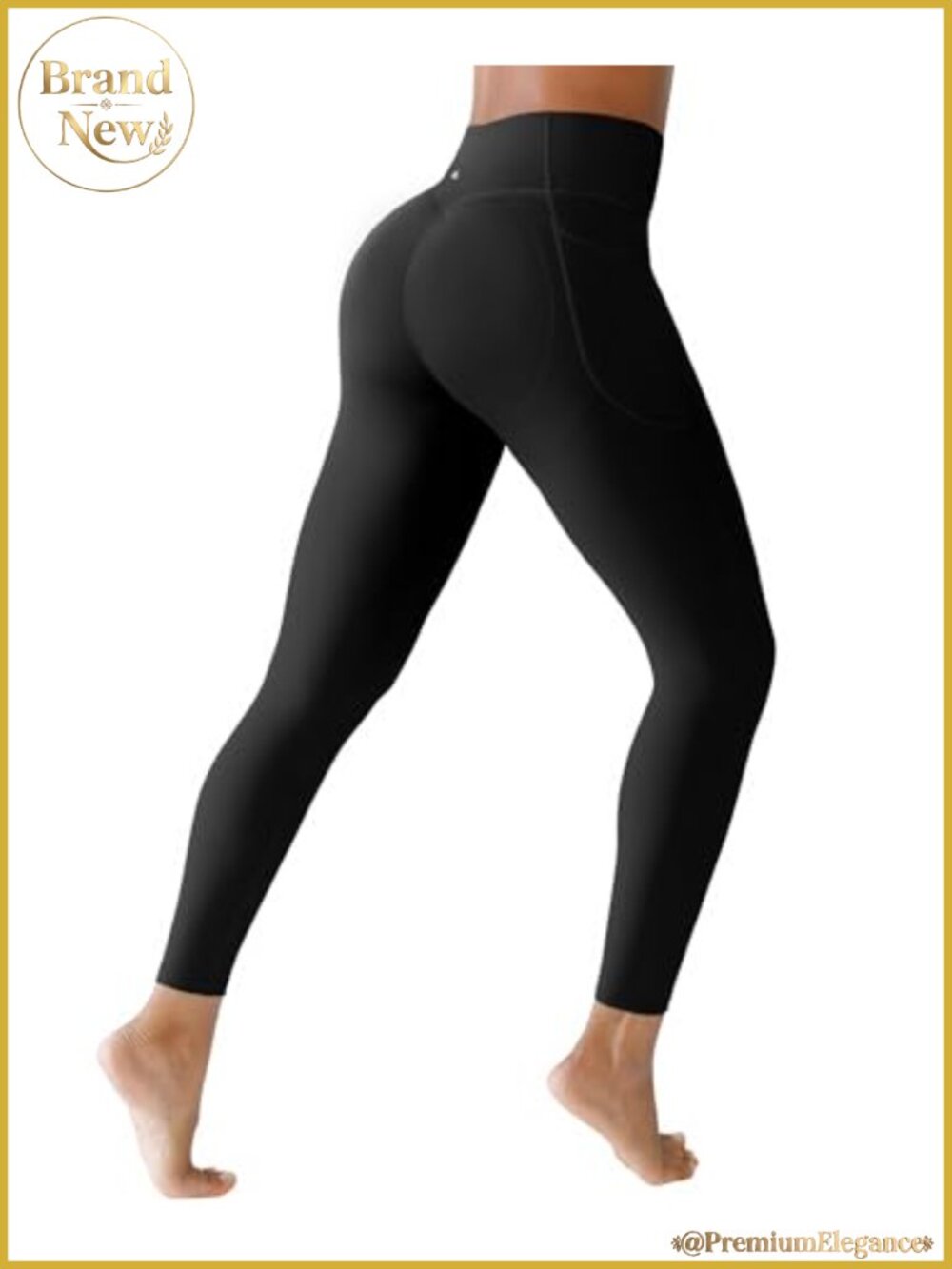 Butt Lifting High Waist Tummy Control Leggings No Front Seam Pockets 25"
